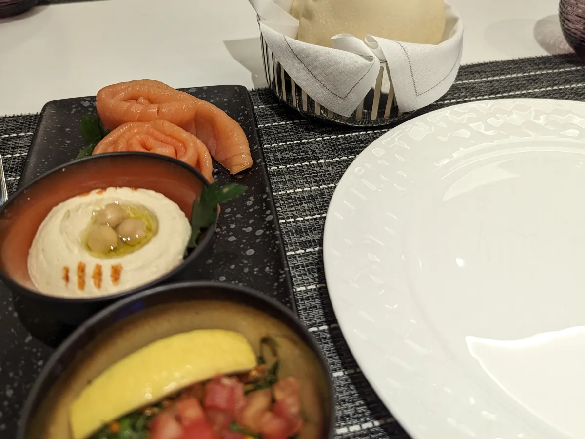 Qatar Business Class Lounge Breakfast