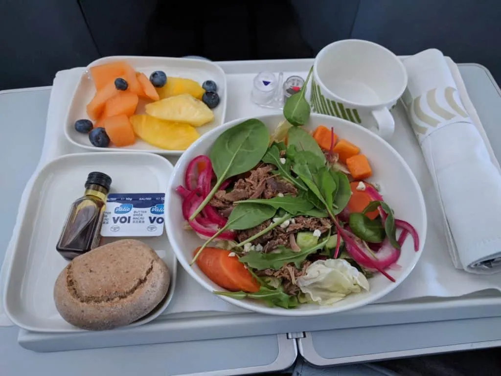 Finnair A330 business class light lunch