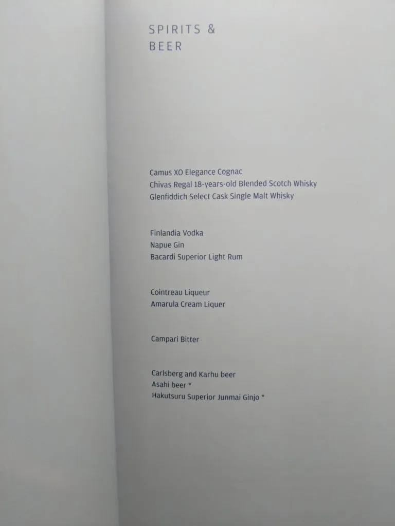 Finnair A350 Business Class Food and Drinks