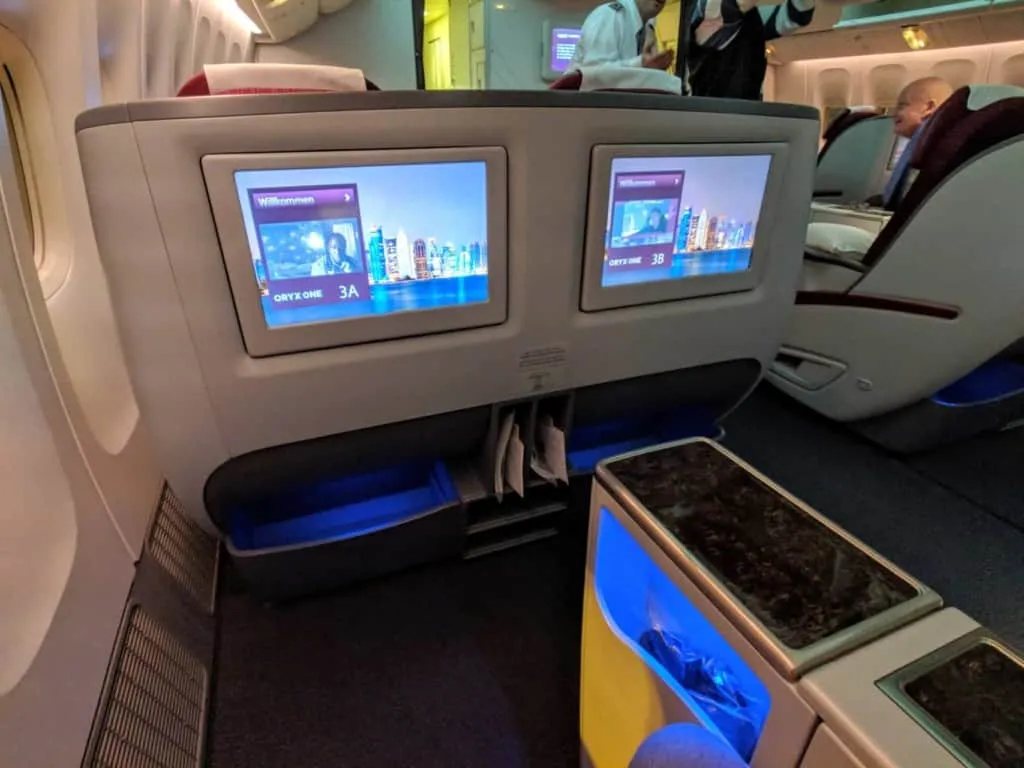 Qatar Airways 777 Bangkok to Doha - Business Class In Flight Entertainment system